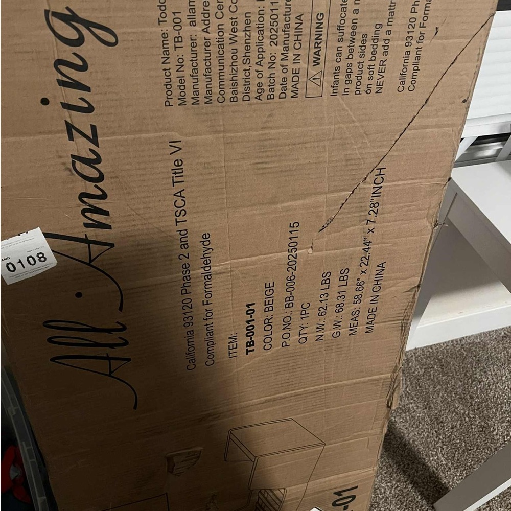 All Amazing Beige velvet toddler floor bed!! New in box